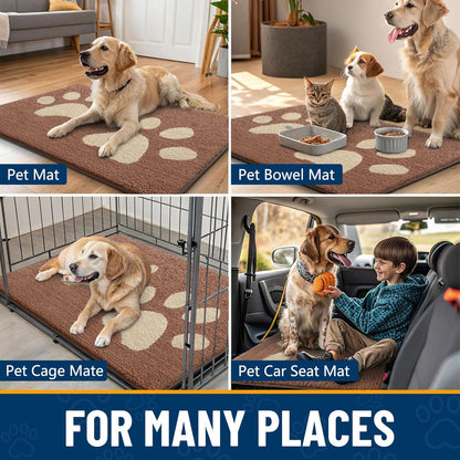 Smiry Dog Door Mat for Muddy Paws, Absorbs Moisture and Dirt, Low-Profile Entryway Mat with Non-Slip Backing, Entry Indoor Outdoor Doormat for Inside Floor (30x20 Inches, Grey, Striped)