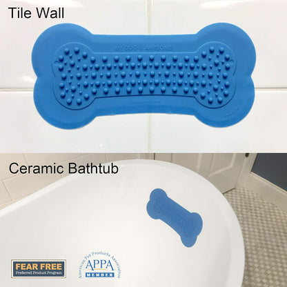 Lick Lick Pad Dog Accessories | Pet Shower Attachment | Dog Peanut Butter Lick Pad | Dog Bathing Station | Dog Bathing Supplies | Veterinarian Used | Suction to Wall | Large (Large - 1 Pack, Yellow)