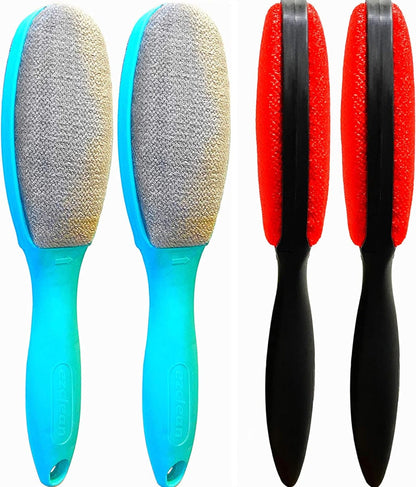 ezclean 4Pack 2Colors Lint Brush for Clothes Furniture Couch, Lint Brush Pet Hair Remover for Clothes Brush, Reusable Lint Brushes for Pet Hair,Velvet Brush, Pet Brush, Fabric Brush