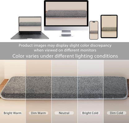 PURE ERA Bullnose Carpet Stair Treads Set Tape Free Non-Slip Indoor Stair Protectors Pet Friendly Rugs Covers Soft Skid Resistant Washable Reusable 9.5" x 30"(14 Pieces,Cream Gray)
