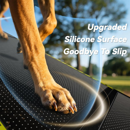 74'' L & 20'' W Longest Dog Ramp for Car - Extra Wide Portable Pet Dog Ramps for Large Dogs, Dogs Cars Ramp for Car SUV/Truck/RV/Bed, Lightweight Ramps with Non-Slip Mesh Up to 250LBS, Black