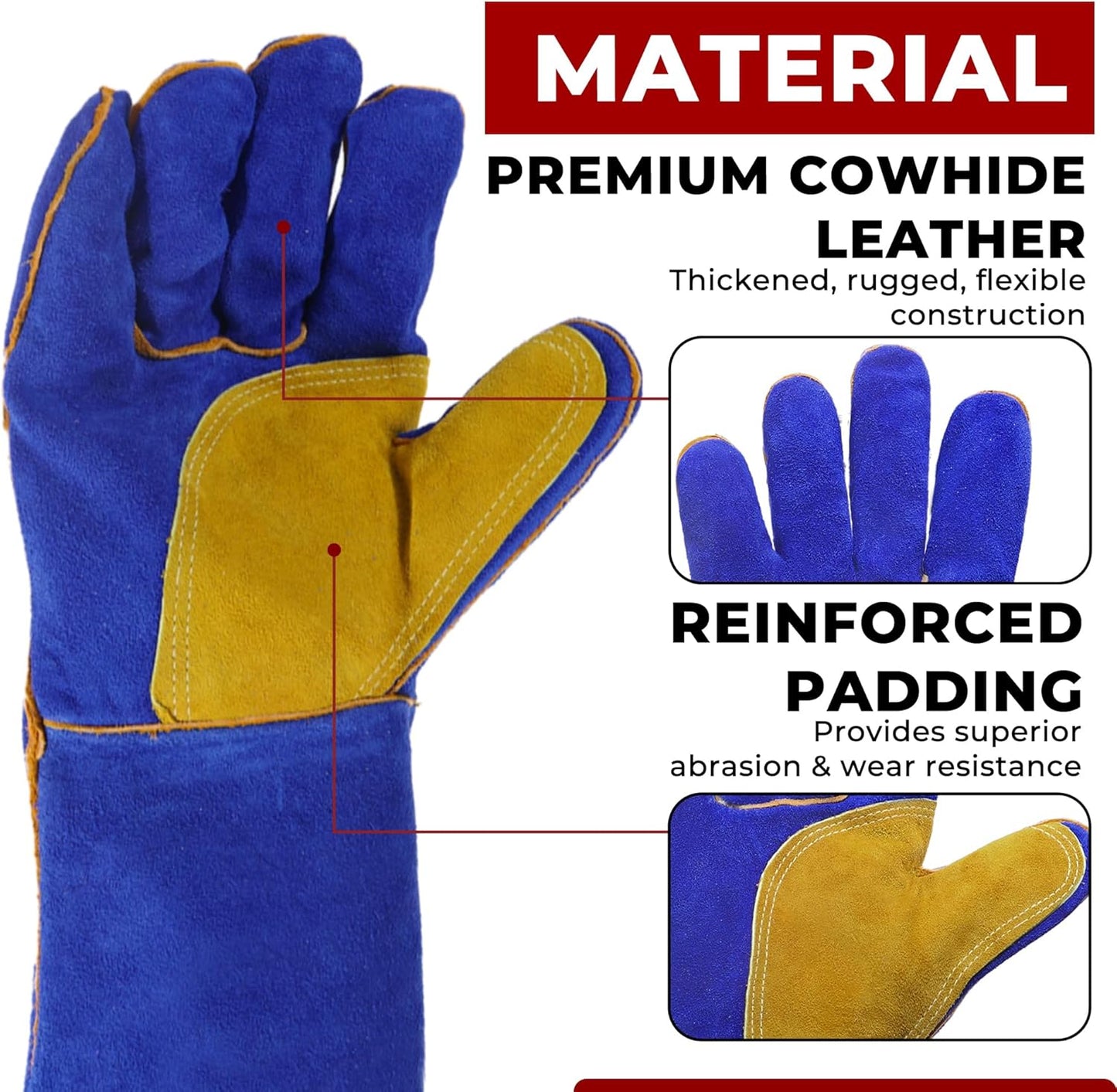 HANDLANDY Animal Handling Gloves, Bite-Proof, Scratch-Resistant, Pet Gloves for Dogs, Cats, Falconry, Gardening