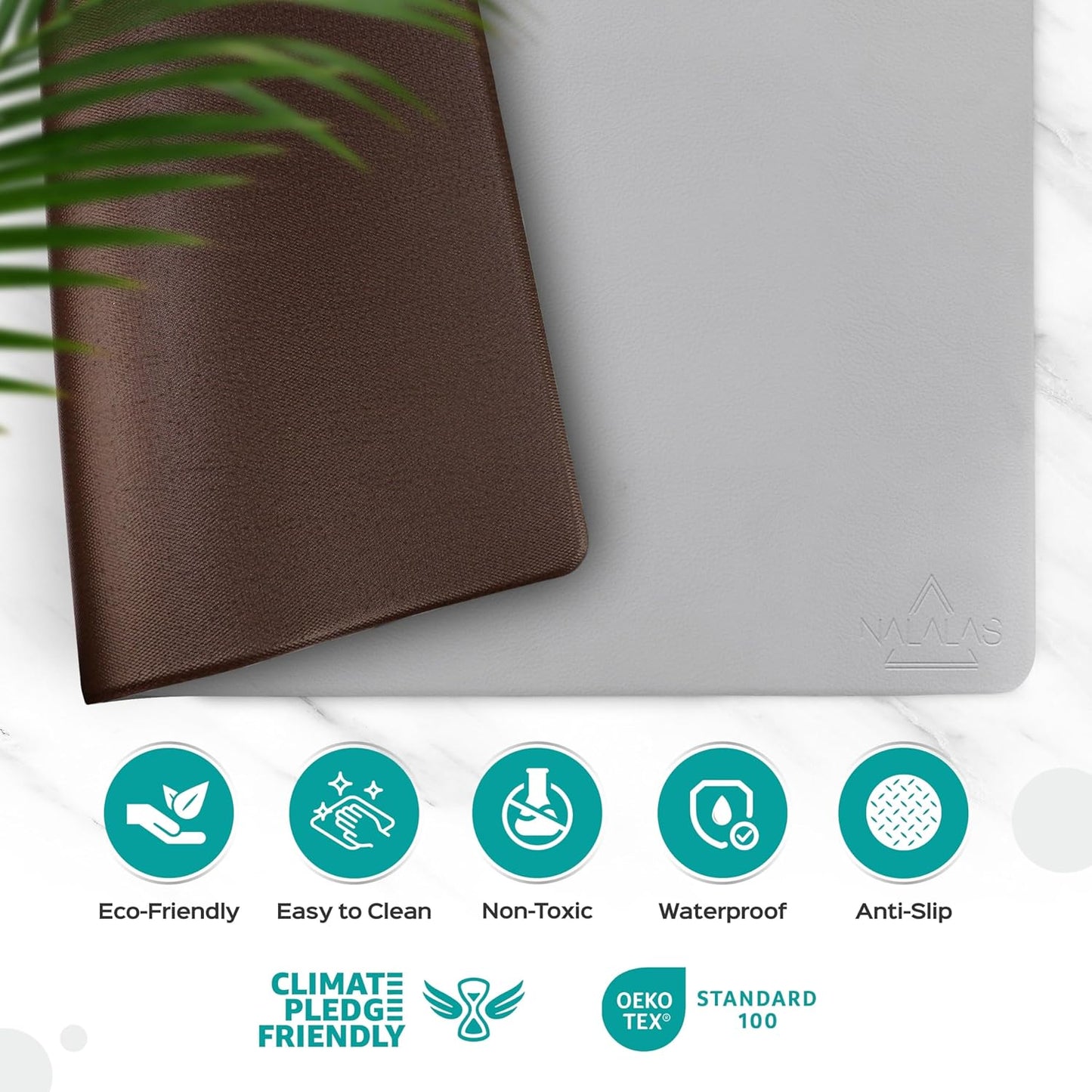 NALALAS Dog Mat for Food and Water, Cat Feeding Mat | Waterproof Dog Bowl Mat | Non-Slip Pet Food Mat for Floors | Pet Mats for Food and Water | Easy to Clean