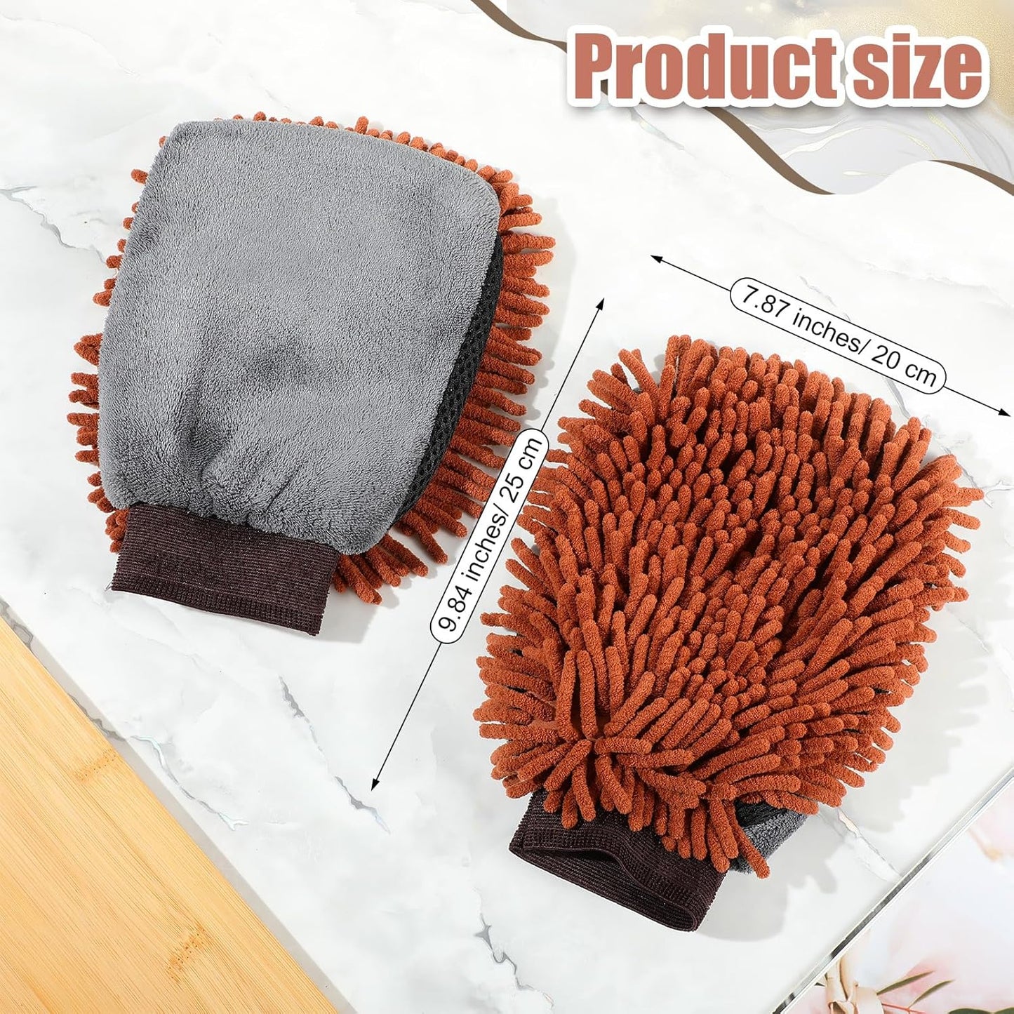 Teenyyou 2 Pcs Dog Towel Mitt Dry Bath Gloves Chenille Microfiber Paws Clean Pet Hair Washing Gloves Dog Grooming Mitts Bath Supplies for Cats Rabbits Horses Suitable for Long/Short/Poodle Fur(Grey)
