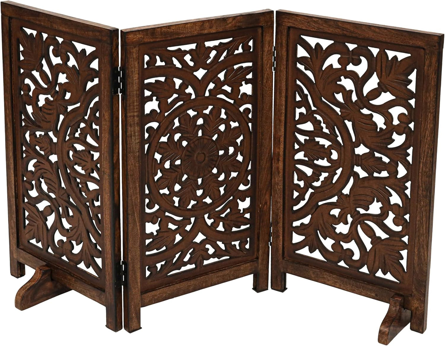 Freestanding Pet Gate for Dogs, Foldable Wooden Dog Gate for House, Indoor Dog Gate for Stair, Doorway, House Design Gates for Dogs Indoor, 72 Inch Wide, (18" x4 Panels 72 inch), Burnt Finish