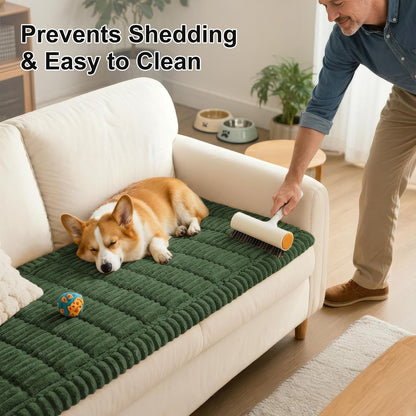 Smiry Couch Cover for Dogs, Non Slip Washable Sofa Protector for Pets, Soft Furniture Cover for Leather & Fabric Couches, Cozy Protect Against Fur, Dirt & Everyday Messes (Dark Grey, 27.6" x 59")