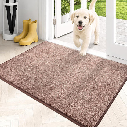 PURRUGS Dirt Trapping Door Mat 20" x 31.5", Non-Slip Machine Washable Entryway Rug, Dog Doormat, Indoor Front Door Mat, Super Absorbent Entry Rug for Muddy Shoes & Paws, Bluish Grey-Black