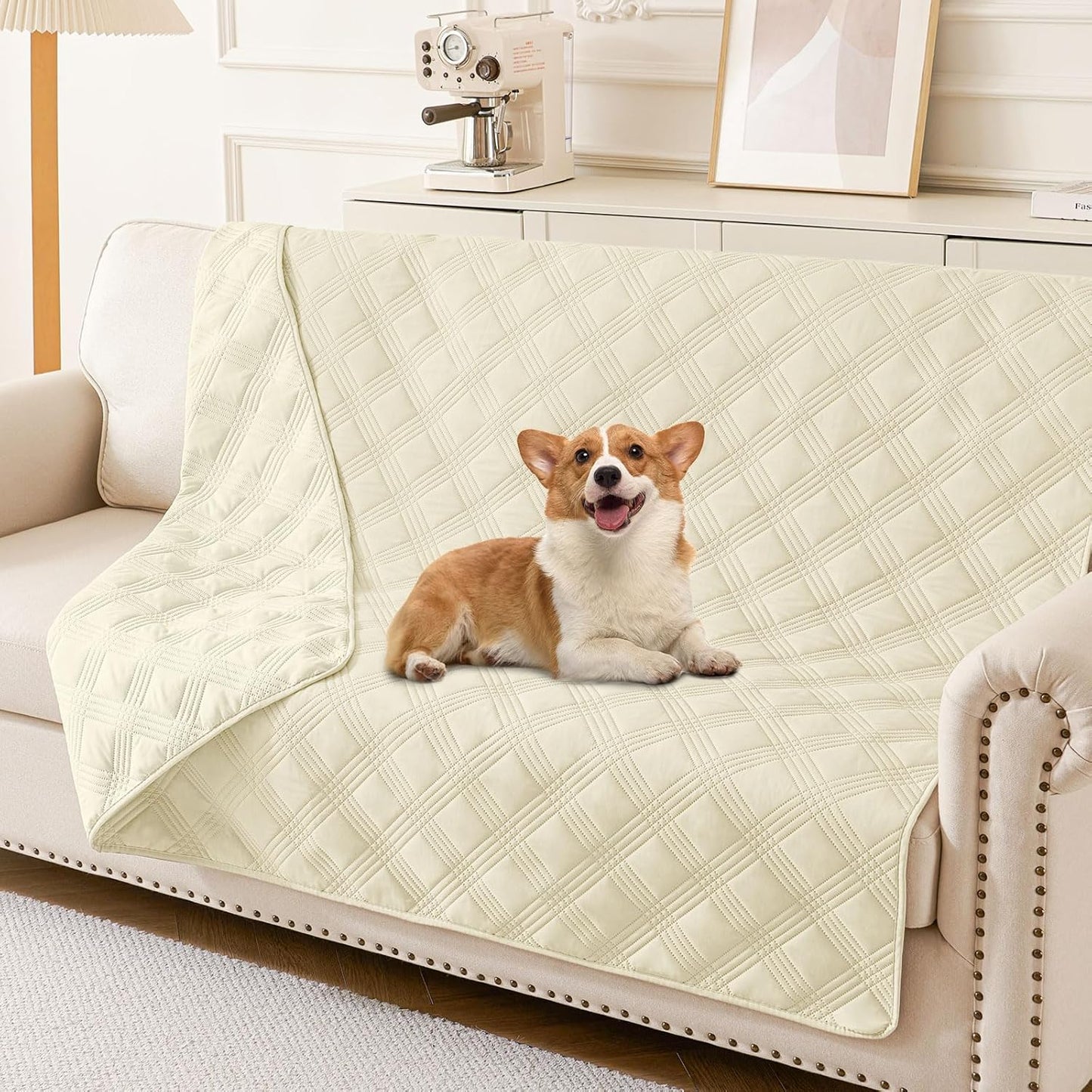 hyha Waterproof Dog Bed Blanket, Soft Pet Blankets, Waterproof Couch Cover for Dogs, Reversible Sofa Covers Washable for Furniture (30x70 Inch, Taupe/Beige)