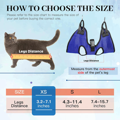 PatiencET Dog Grooming Hammock, Pet Grooming Hammock for Cats & Dogs with Security Strap, Dog Sling for Nail Trimming with Nail Clippers/Trimmer, Nail File, Pet Comb(Pink S)