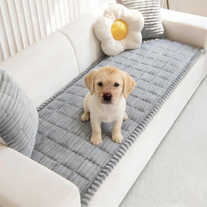 Mivnue Pet Couch Cover, Couch Covers for Dogs, Washable Dog Sofa Covers Couch Protector, Fuzzy Non Slip Couch Slipcover Pet Friendly (Brown, 27.6" x 59.1")