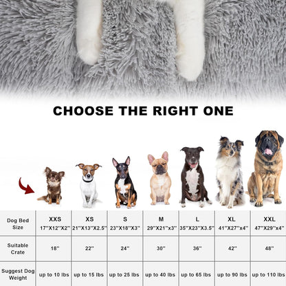 Bedfolks Waterproof Dog Crate Bed, Plush With Removable Washable Cover, Faux Fur Crate Pad for Medium Dogs, Fluffy Kennel 29"x21", Dark Grey