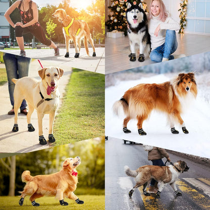DcOaGt Dog Shoes for Large Dogs, Waterproof Anti-Slip Dog Boots & Paw Protectors for Summer Hot Pavement Winter Snow, Breathable and Reflective Dog Booties for Hiking/Walking/Outdoor/Floor
