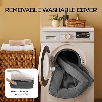Bedsure Orthopedic Dog Bed Medium Size Dogs - Washable Small Medium Dog Cat Bed Waterproof, Comfort Cats Couch Sofa with Washable Removable Cover, Pets Bed with Nonskid Bottom, Grey, 28"