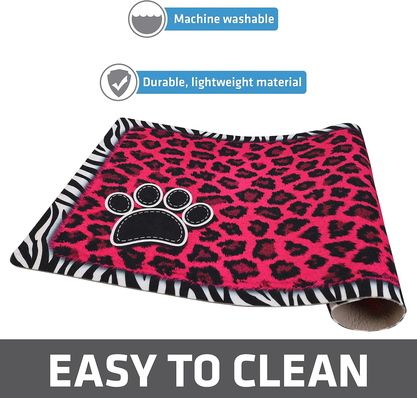 Drymate Pet Bowl Placemat, Dog & Cat Food Feeding Mat - Absorbent Fabric, Waterproof Backing, Slip-Resistant - Machine Washable/Durable (USA Made) (12” x 20”) (Indigo)