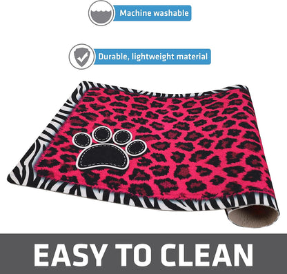 Drymate Pet Bowl Placemat, Dog & Cat Food Feeding Mat - Absorbent Fabric, Waterproof Backing, Slip-Resistant - Machine Washable/Durable (USA Made) (12” x 20”) (Indigo)