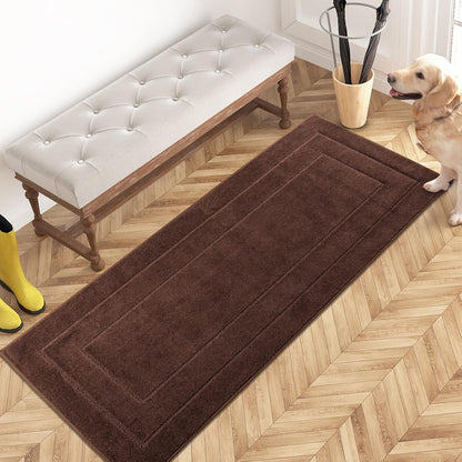 PURRUGS Dirt Trapping Door Mat 32" x 47", Non-Slip/Skid Machine Washable Entryway Rug, Dog Doormat, Super Absorbent Welcome Mat for Muddy Wet Shoes and Paws, Grayish Brown