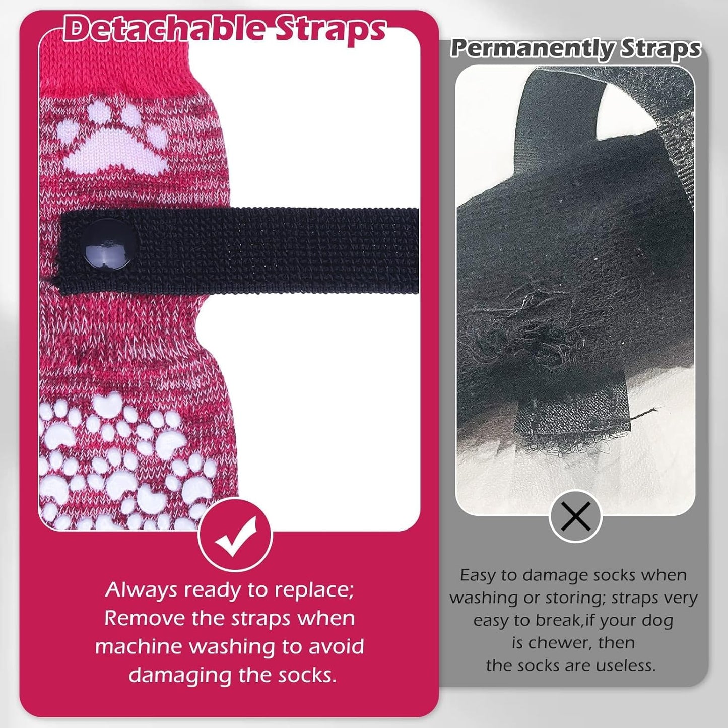 EXPAWLORER Anti Slip Dog Socks to Prevent Licking Paws, Dog Shoes for Hot Pavement, Dog Booties for Small Medium Large Senior Dogs, Traction Control Boots & Paw Protectors for Hardwood Floors