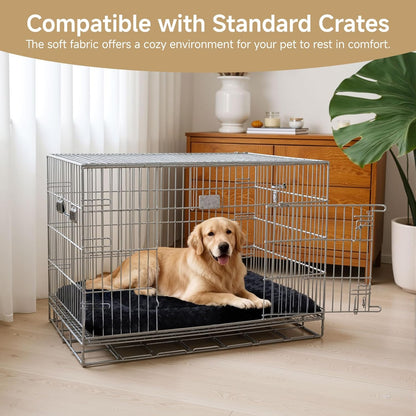 Washable Dog Bed Mat Ultra Soft Dog Crate Pad Comfy Fluffy Pet Kennel Beds Sleeping Mattress for Large Jumbo Medium Small Dogs, 36 x 23 Inch, Gray