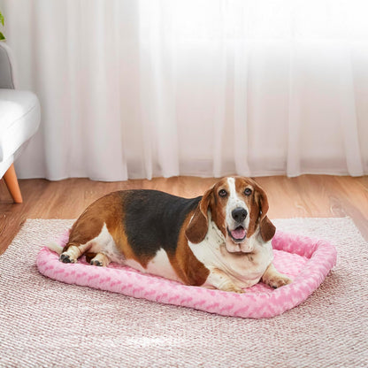 MidWest Homes for Pets QuietTime Dog Bed - White Fleece Bolster, Ultra-Soft and Machine Washable, Fits 24-Inch Crates and Carriers, for Small Breed Dogs