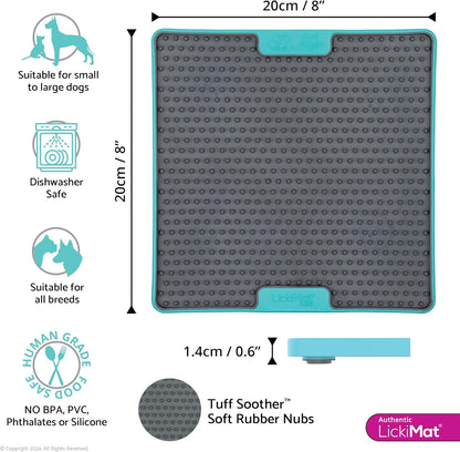 LickiMat Tuff, Heavy-Duty Soother, Dog Slow Feeder Lick Mat, Boredom Anxiety Reducer; Perfect for Food, Treats, Yogurt, or Peanut Butter, Fun Alternative to a Slow Feed Dog Bowl, Green