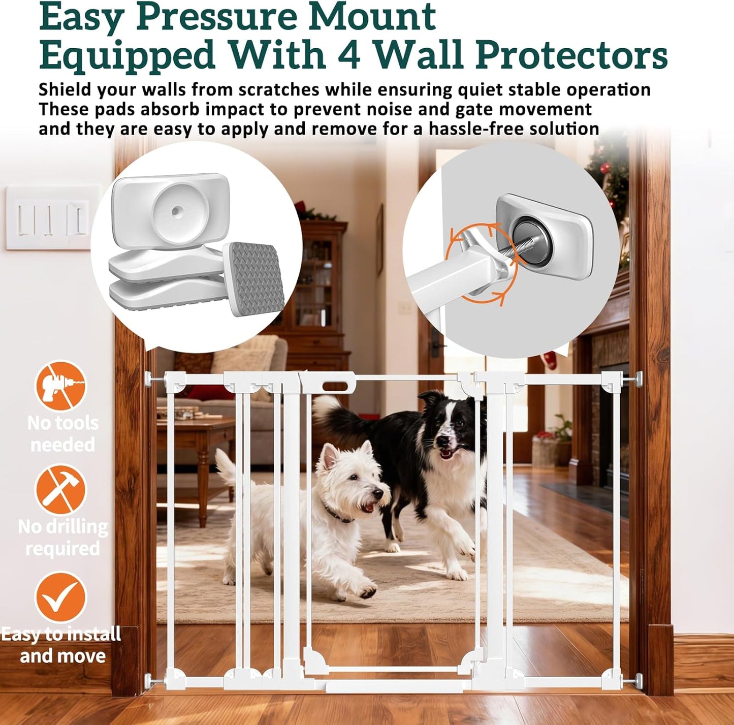 30.7" Tall Clear Acrylic Baby Gate 29.5"-47.2" Wide Pressure Mounted Clear Dog Gate Indoor - No Drill Auto Close, Walk Through Baby Gates for Stair & Doorways & Hallway