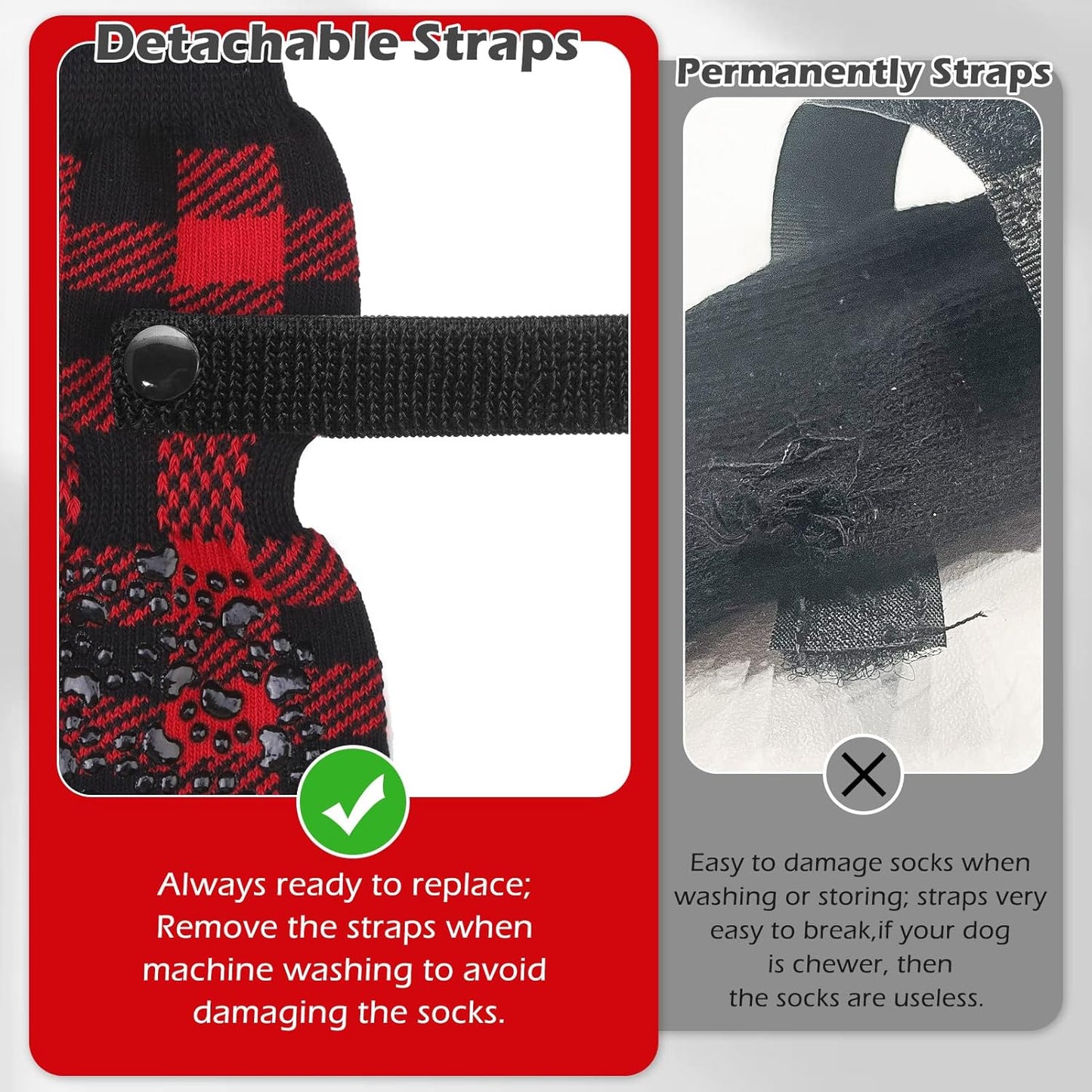EXPAWLORER Anti Slip Dog Socks to Prevent Licking Paws, Dog Shoes for Hot Pavement, Dog Booties for Small Medium Large Senior Dogs, Traction Control Boots & Paw Protectors for Hardwood Floors