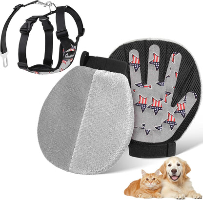 Pawaboo 2-in-1 Pet Hair Removal Glove – Reusable Electrostatic & Silicone Grooming Mitt for Dogs, Cats, Carpet, Couch, Car Seats & Clothing, Dual-Side Gentle Deshedding Tool, Easy to Clean
