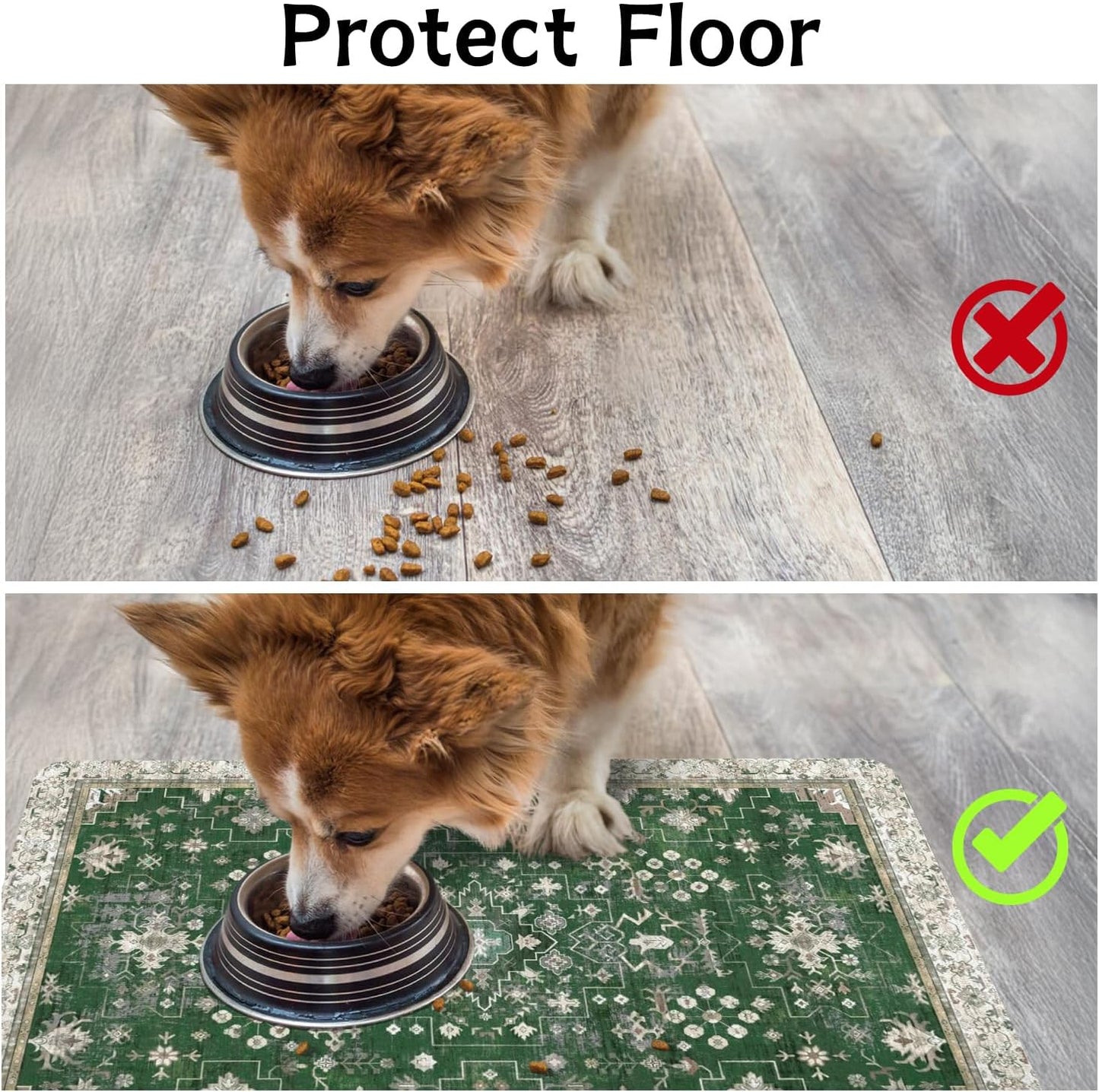 Pet Food Mats for Floor, Absorbent Dog Mat for Food and Water Dispenser Mat, Dog Food Mat Quick Dry Cat Food Mat Pet Supplies