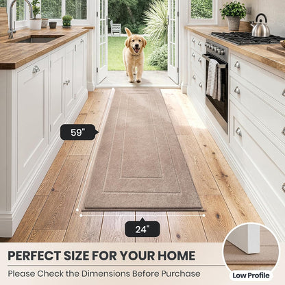 PURRUGS Dirt Trapping Door Mat 32" x 47", Non-Slip/Skid Machine Washable Entryway Rug, Dog Doormat, Super Absorbent Welcome Mat for Muddy Wet Shoes and Paws, Grayish Brown