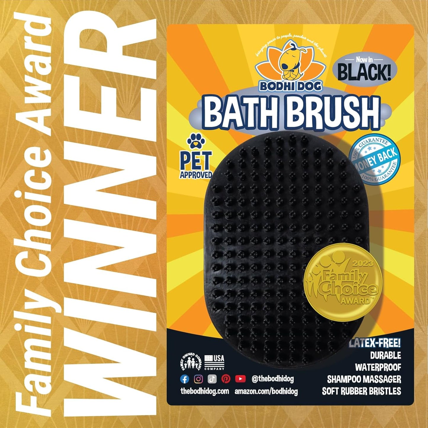 Bodhi Dog Shampoo Brush - Pet Grooming & Bath Supplies for Dogs and Cats - Bath Brush for Long & Short Hair - Premium Scrubber for Shower, Bathing & Massage (One Pack, Blue)
