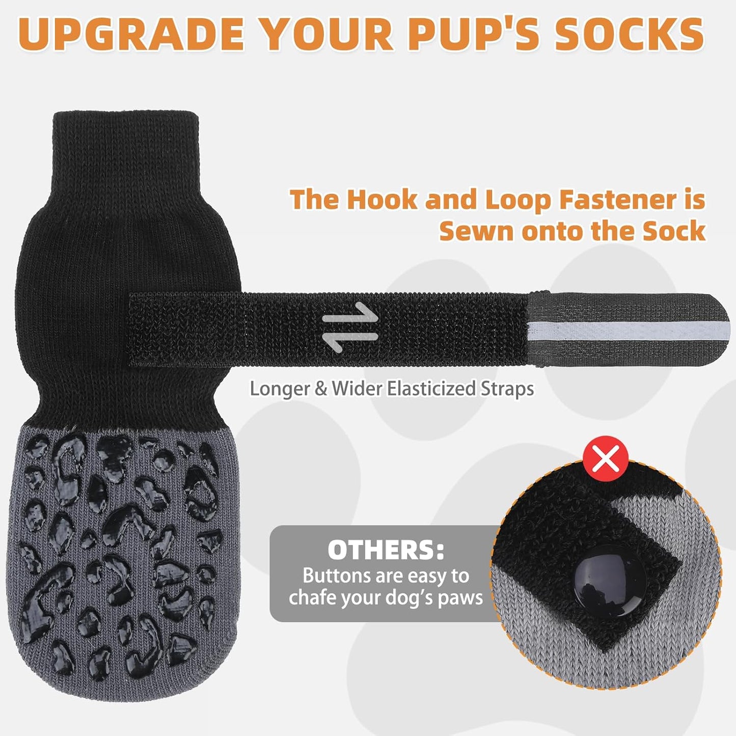 KOOLTAIL Dog Socks Shoes for Hot Pavement to Prevent Licking Paws, Winter Dog Boots&Paw Protector for Hardwood Floors Anti Slip,Traction Control Grip Booties for Small Medium Large Senior Dogs,Black M
