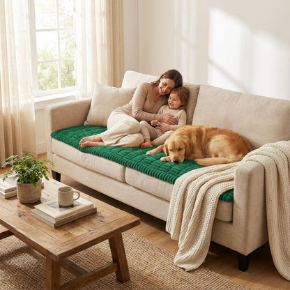 Smiry Couch Cover for Dogs, Non Slip Washable Sofa Protector for Pets, Soft Furniture Cover for Leather & Fabric Couches, Cozy Protect Against Fur, Dirt & Everyday Messes (Dark Grey, 27.6" x 59")