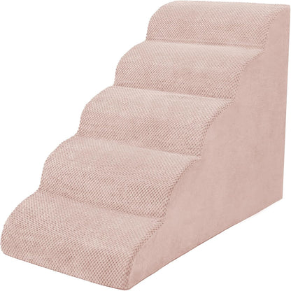 Dog Stairs for Small Dogs, 3 Tiers High Density Foam Dog Ramp, Extra Wide Non-Slip Pet Steps for High Beds Or Couch, Soft Foam Doggie Ladder for Dogs Injured, Older Pets, Small Cats