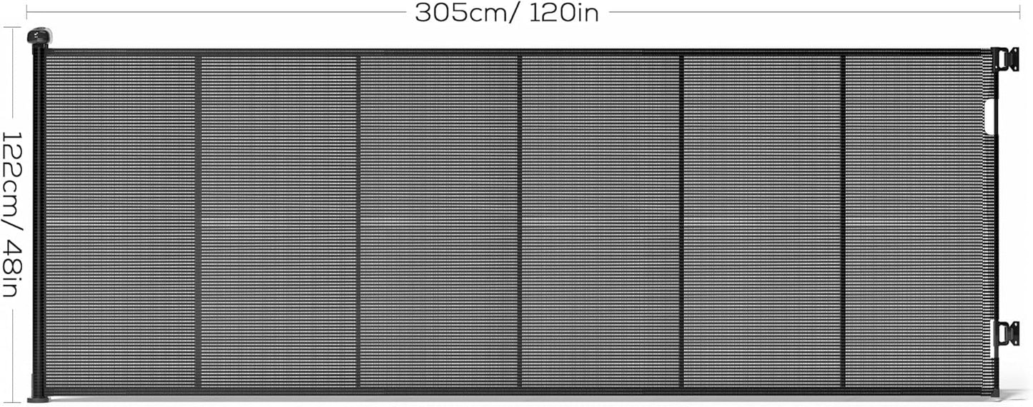 Retractable Baby Gate for Stairs, 42" Tall X 200" Wide Mesh Dog Gate Indoor, Child Gate for Doorways, Hallways, Deck, Indoor Outdoor Pet Baby Safety Essentials for Home, Black