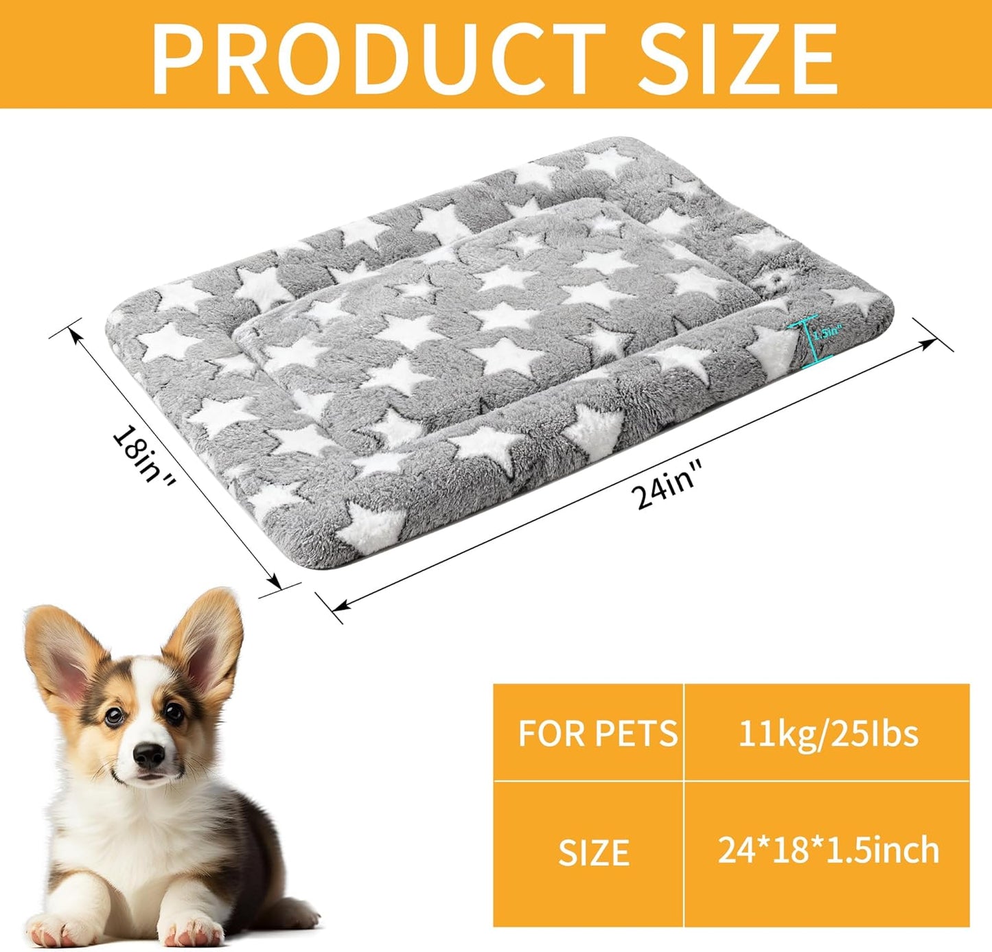 Dog Bed Mat – Soft & Comfortable Dog Kennel Pad for Crate – Durable Crate Bed & Mat for Dogs & Cats – Ideal for Crate, Kennel, and Home Use