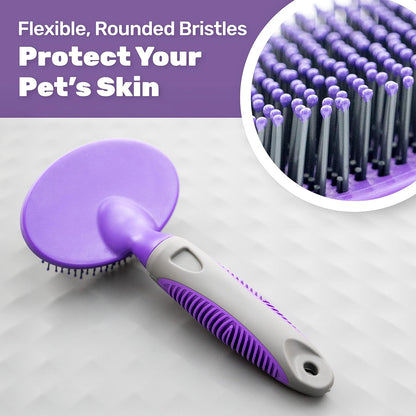 Hertzko Double Sided Flexible Slicker Brush Removes Loose Hair, Tangles, and Knots, Flexible Head Contours on Your Pet’s Skin - Suitable for Dogs and Cats (Double Sided Brush)