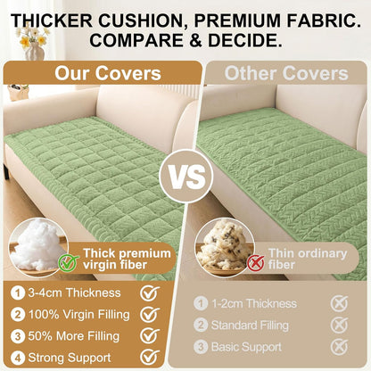 Smiry Non Slip Couch Covers for Dogs, Fuzzy Pet Couch Covers for 2-3 Cushion Sofa Pet Friendly, Soft Sofa Slipcovers Cushion Furniture Protector Washable (Beige, 27.6" x 59")