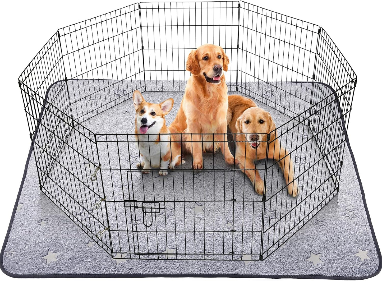 LOOBANI Washable Pee Pads for Dogs, 2 Pack 31 x 36 in Reusable Pee Pads for Dog Mat Puppy Mats Training Non Slip Whelping Mat for Dog Playpen, Crate, Car, Grey