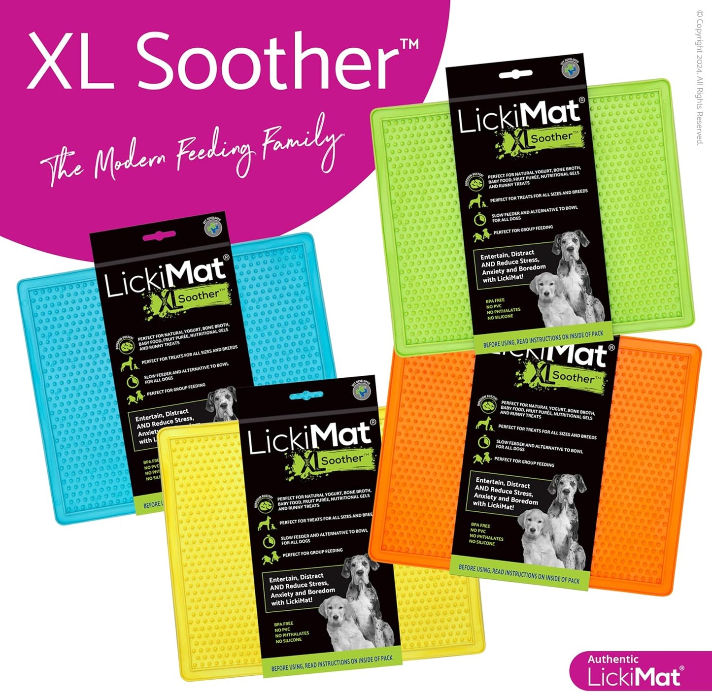 LickiMat X Large Breed Buddy Dog Lick Mat, Dog Calmer, Slow Feeder, Anxiety Reliever Alternative to Puzzle Toys, Slow Feeding Bowls. Use Peanut Butter, Wet, Raw, Mixed Food, Healthy Treats - Orange