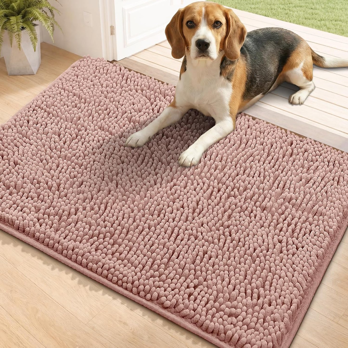 Bcoimo Super Absorbent Dog Door Mat, 30"*20" Anti Slip Mat for Muddy Paws, Pet Rugs for Dirty Paws Washable that Absorbs Moisture and Dirt, for Dog Cage and Pet Resting Carpet