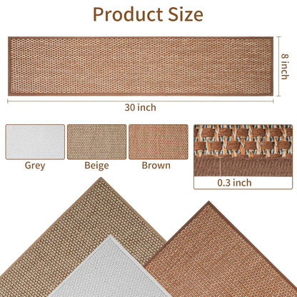 Carpet Stairs Runner for Wood Stairs, 8"x 30",Reusable Washable Self-Stick Stair Treads, for Indoor Steps, Non Slip for Kids Elders and Pets Stair Mats Residue Free, Grey 15-Pack