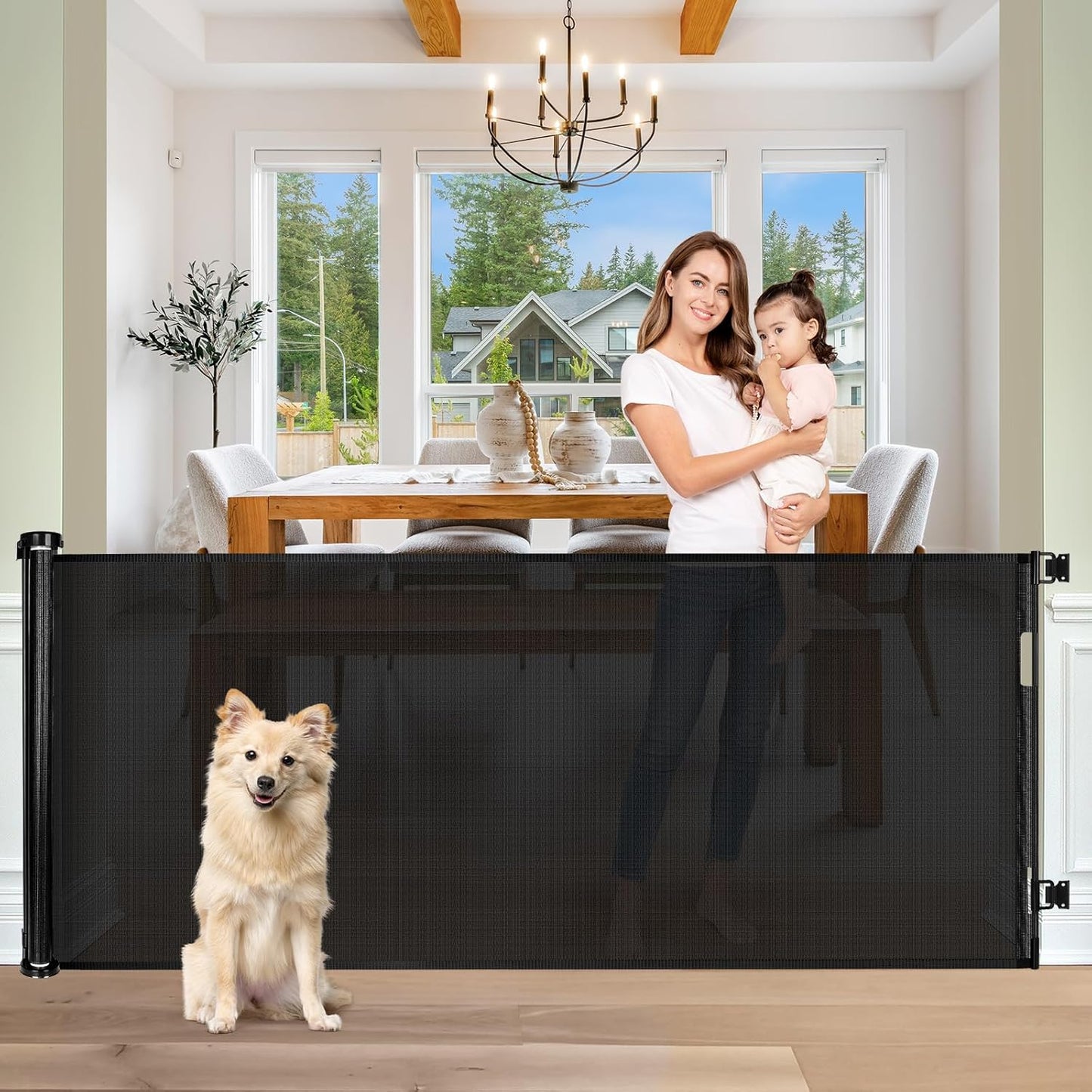 Extra Wide Baby Gate for Large Openings Retractable Baby Gates Indoor Outdoor Extra Long Dog Gate for Doorway Stair Gates for Kids or Pets Extra Large Dog Gate for Stairs