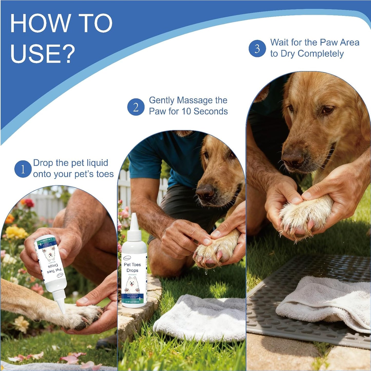 Dog Paw Cleaner – 3.4 OZ No-Rinse Dog Paw Washer, Plant-Based Formula, Deep Cleans Stains, Gentle Soothes & Moisturizes, Suitable for Puppies to Large Breeds, Puppy Essentials