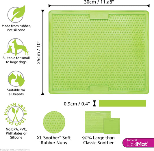 LickiMat X Large Breed Buddy Dog Lick Mat, Dog Calmer, Slow Feeder, Anxiety Reliever Alternative to Puzzle Toys, Slow Feeding Bowls. Use Peanut Butter, Wet, Raw, Mixed Food, Healthy Treats - Orange