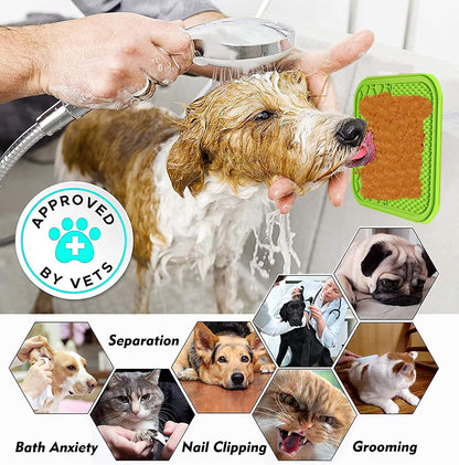 Dog Licking Mat, 3 Pcs Large Licking Mat for Dogs with Suction for Anxiety, Peanut Butter Dog Licking Mat Slow Feeder Dispensing Treater Lick Pad for Dogs Cats Grooming Bathing and Training
