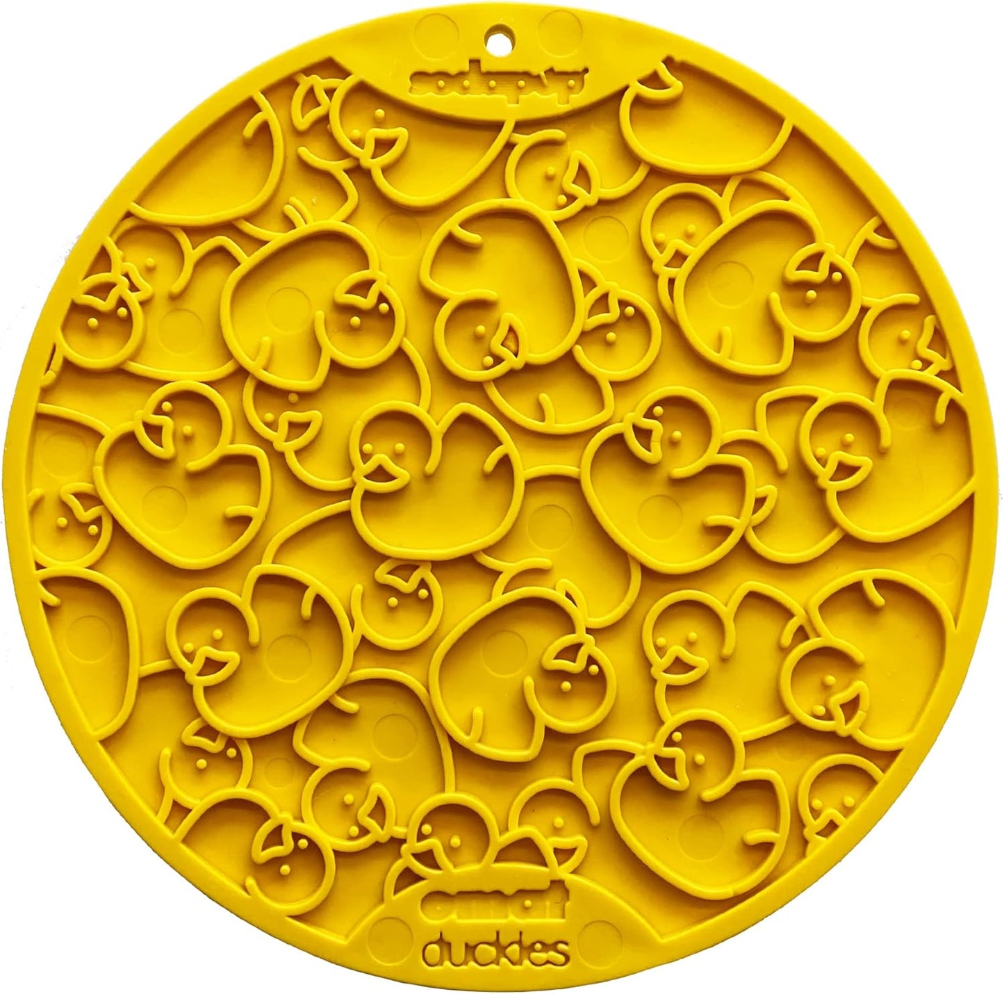 SodaPup Duckies eMat – Durable Lick Mat Feeder with Suction Cups Made in USA from Non-Toxic, Pet-Safe, Food Safe Rubber for Mental Stimulation, Digestive Health, Avoid Overfeeding, Calming, More