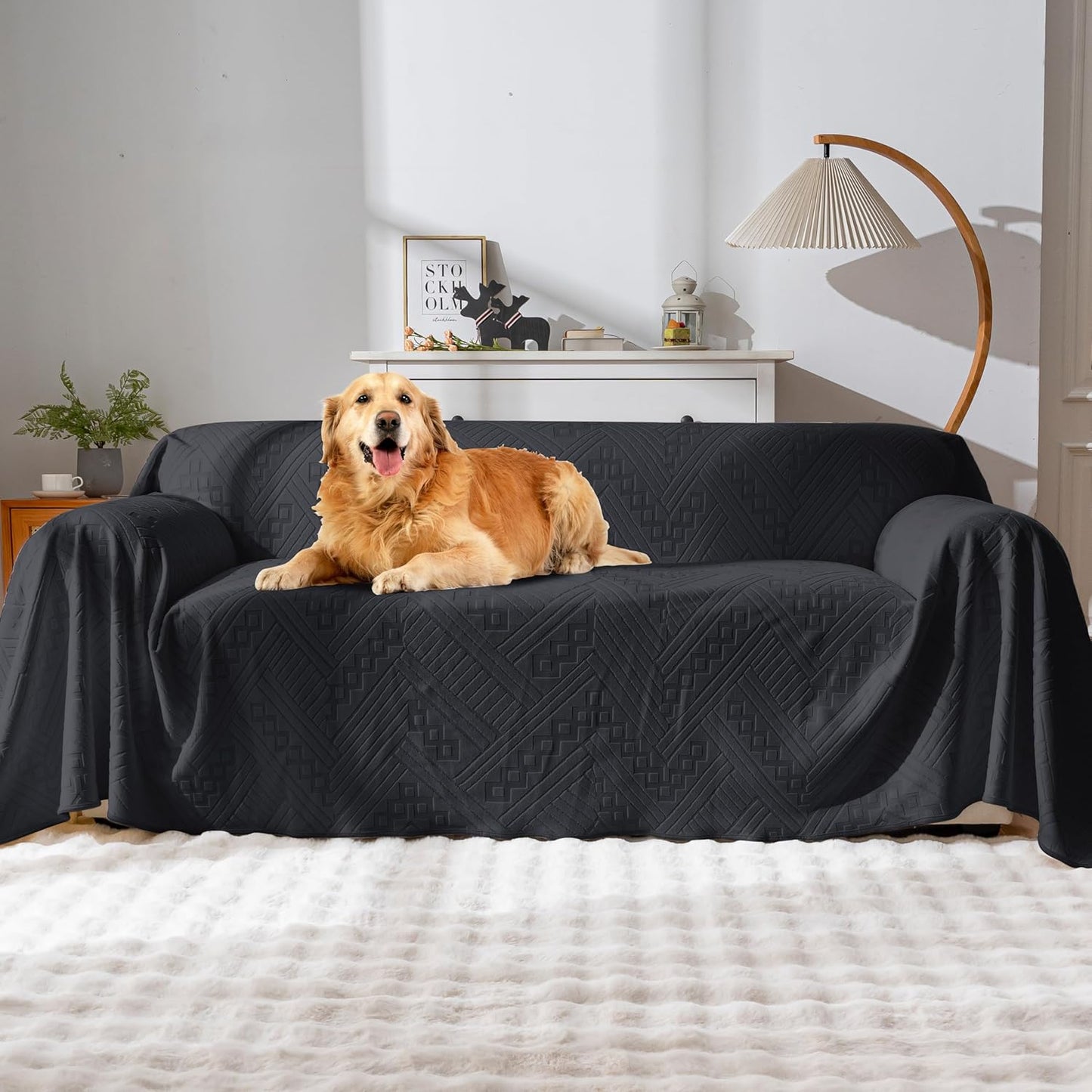 Waterproof Couch Cover, Reversible, Pet-Friendly, Washable and Anti-Slip Couch Covers for Sofa Protection with 3 Cushions, Sofa Slipcovers for Dogs and Cats (71×118in/Brown)