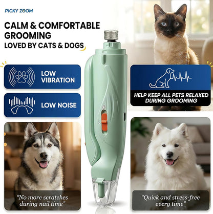 2-in-1 Dog & Cat Nail Clippers and Grinder with Light – Upgraded Safety Guard to Avoid Overcutting, Sharp Blade, Painless Quiet Pet Nail Claw Trimmers, Professional Grooming Tool for Large Small Pets