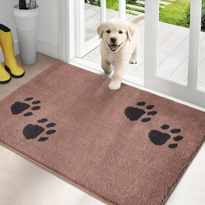PURRUGS Dirt Trapping Door Mat 20" x 31.5", Non-Skid/Slip Machine Washable Microfiber Entrance Rug, Shoes Scraper, Dog Doormat, Super Absorbent Floor Mat for Muddy Wet Shoes and Paws, Grey