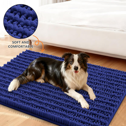 Smiry Dog Door Mat for Muddy Paws 30x20, Extra Soft Absorbent Chenille Doormat, Trap Moisture and Dirt, Non-Slip Machine Washable Front Door Mat for Indoor Entrance Inside Floor, Grey
